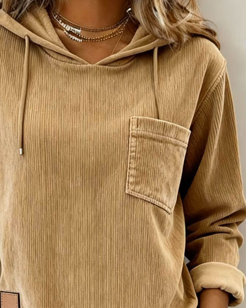 Effen Hoodie Met Zakdesign