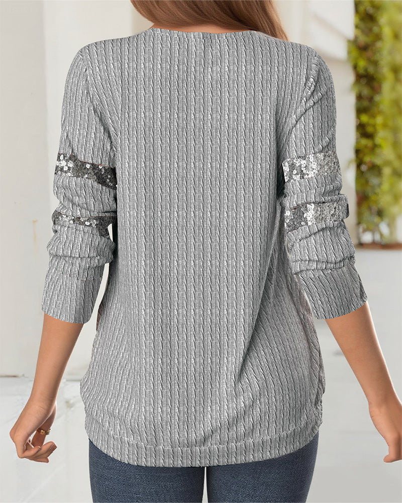 Sweatshirt met casual paillettenmotief