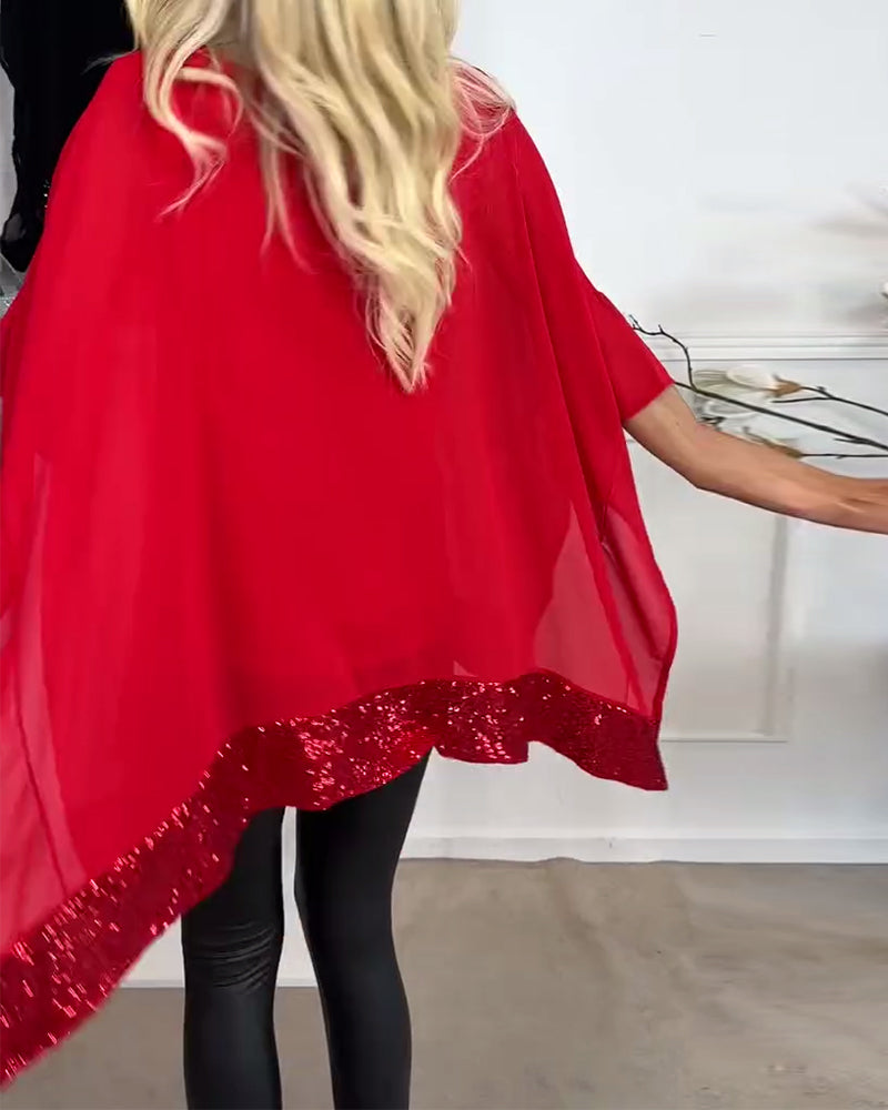 Vleermuismouw Cape Patchwork Blouses