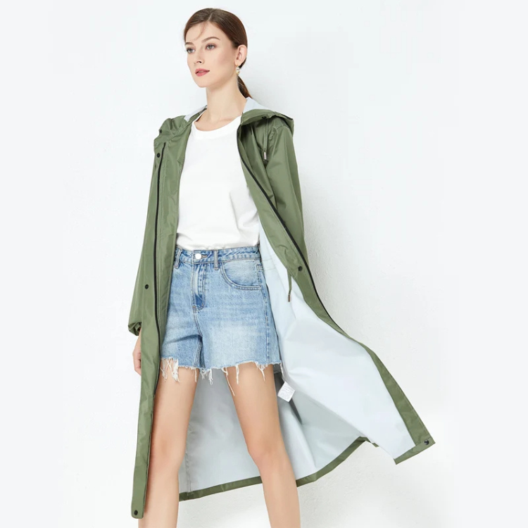 Waterdichte regenjas - lange dames waterdichte jacket