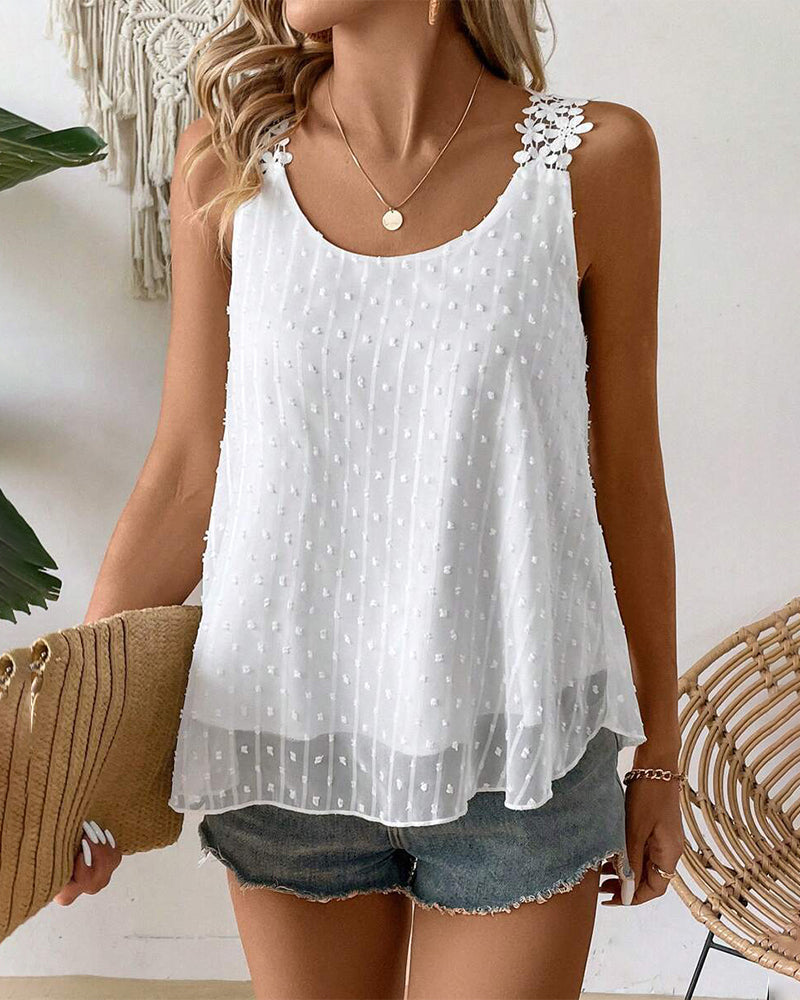 Vest Effen Kleur Schouderband