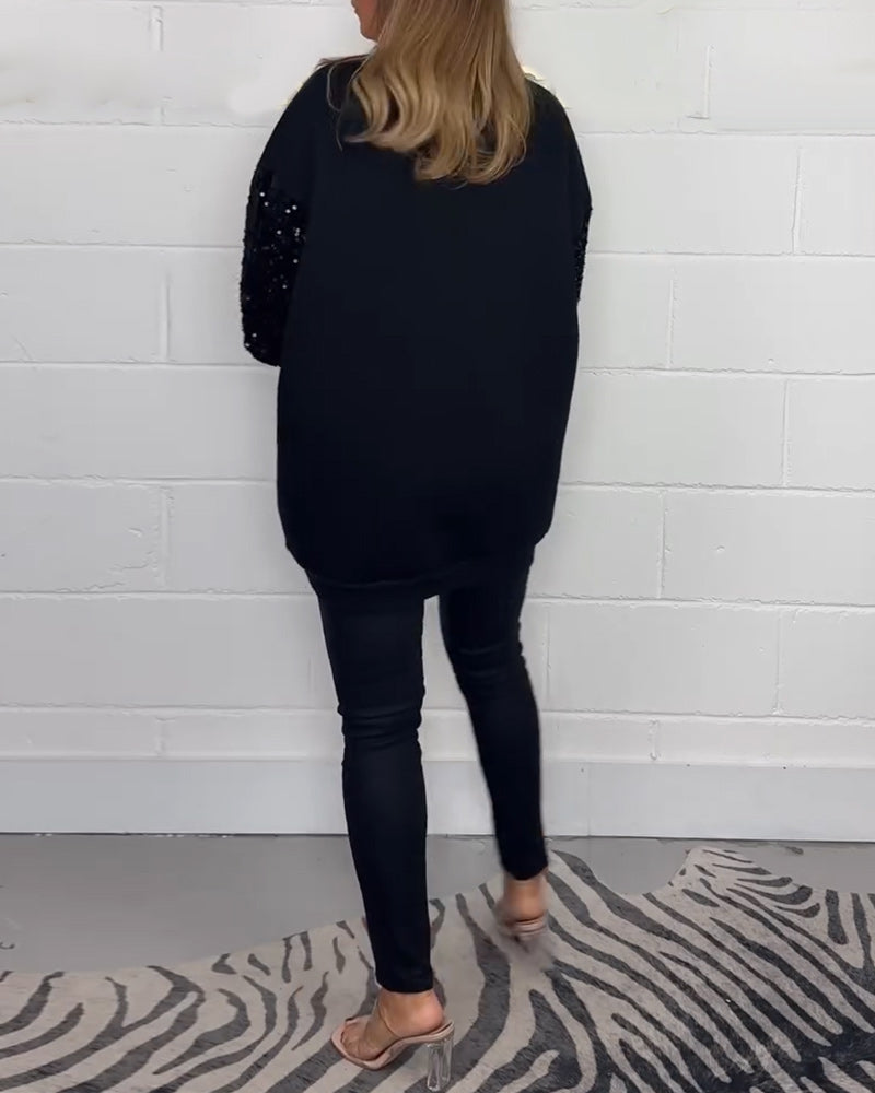 Casual sweatshirt met ronde hals en lange mouwen