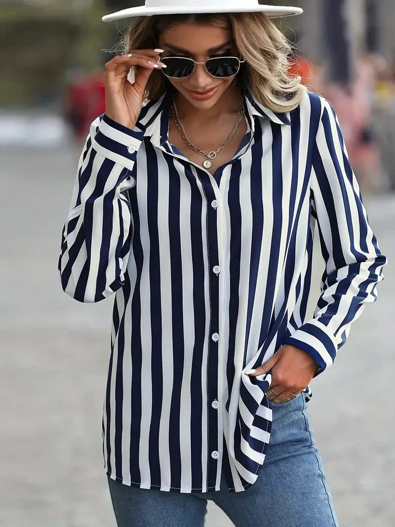 Gestreepte lange blouse