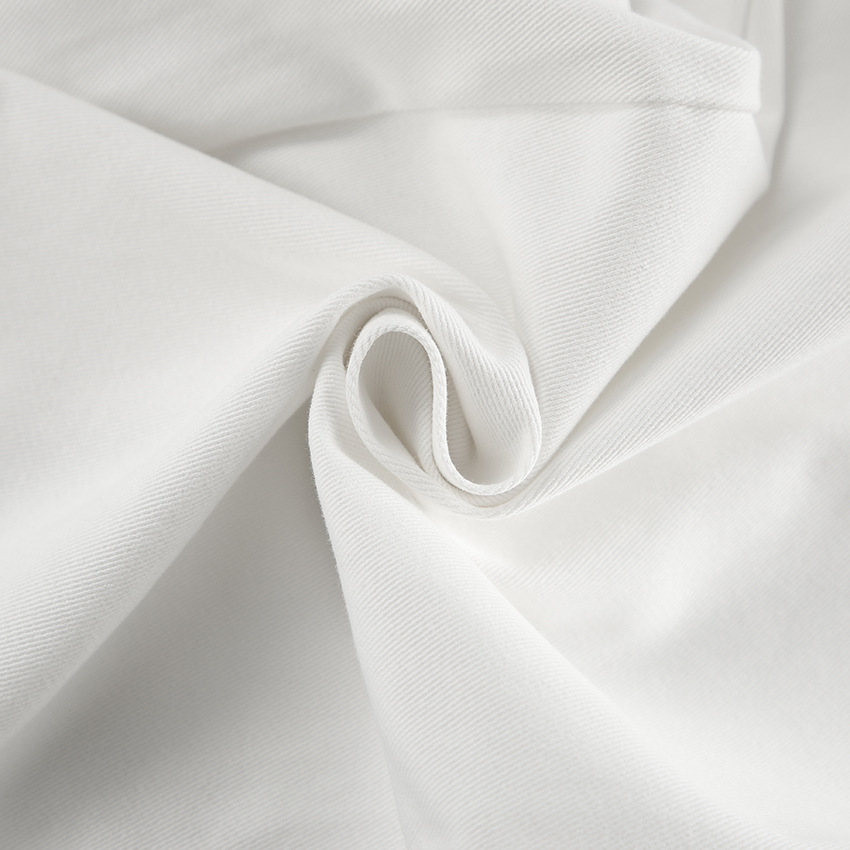 Dames hoge taille wijde pijpen broek - gezellige katoenmix wit casual chic