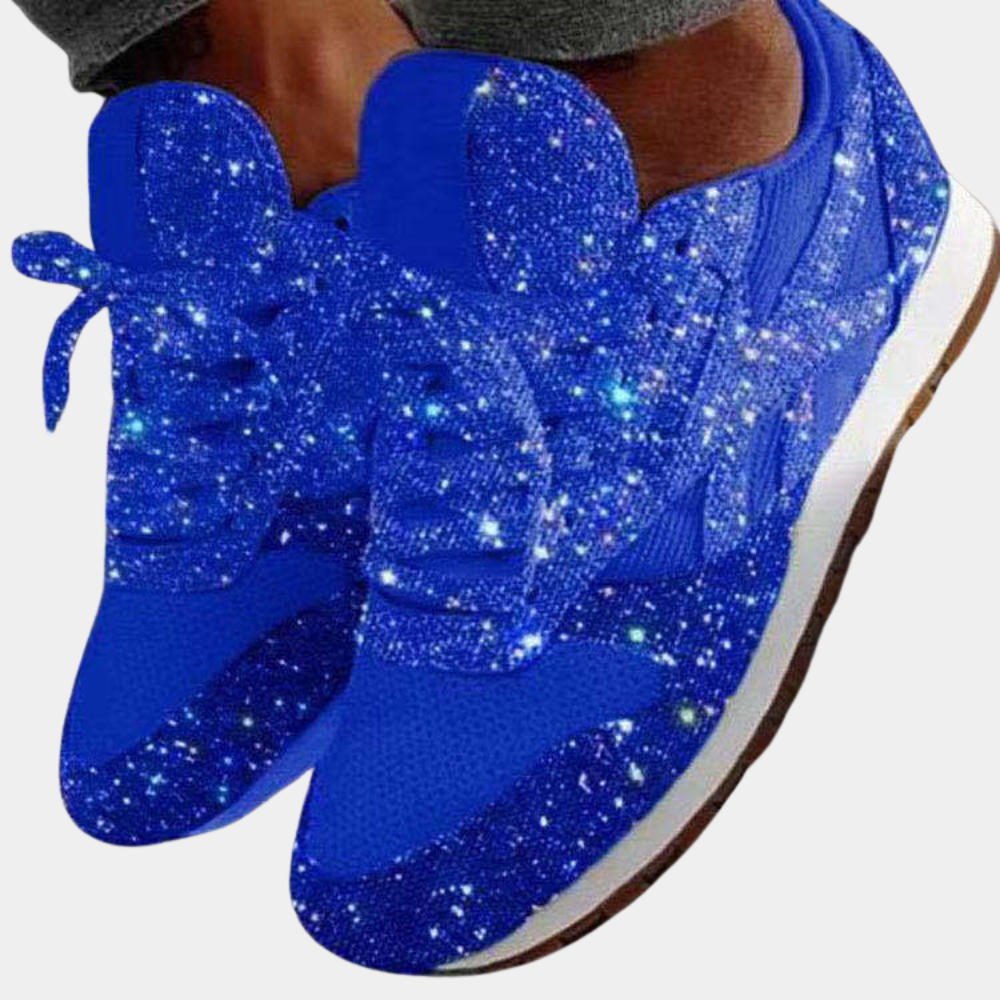 Sportieve sneakers - glinsterende dames trainers voor casual wear