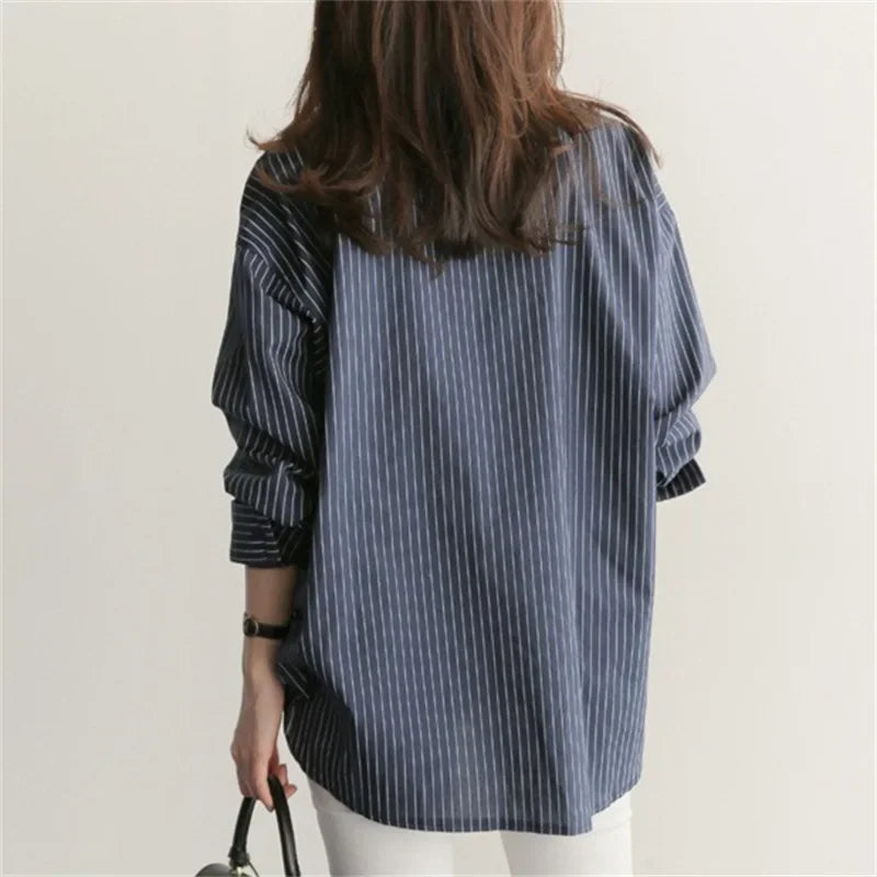 Gestreepte oversized blouse