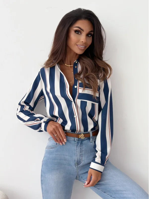 Gestreepte blouse met lange mouwen