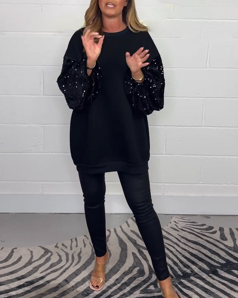 Casual sweatshirt met ronde hals en lange mouwen