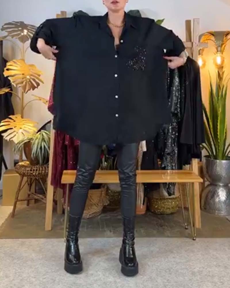 Shirt casual los temperament zak pailletten