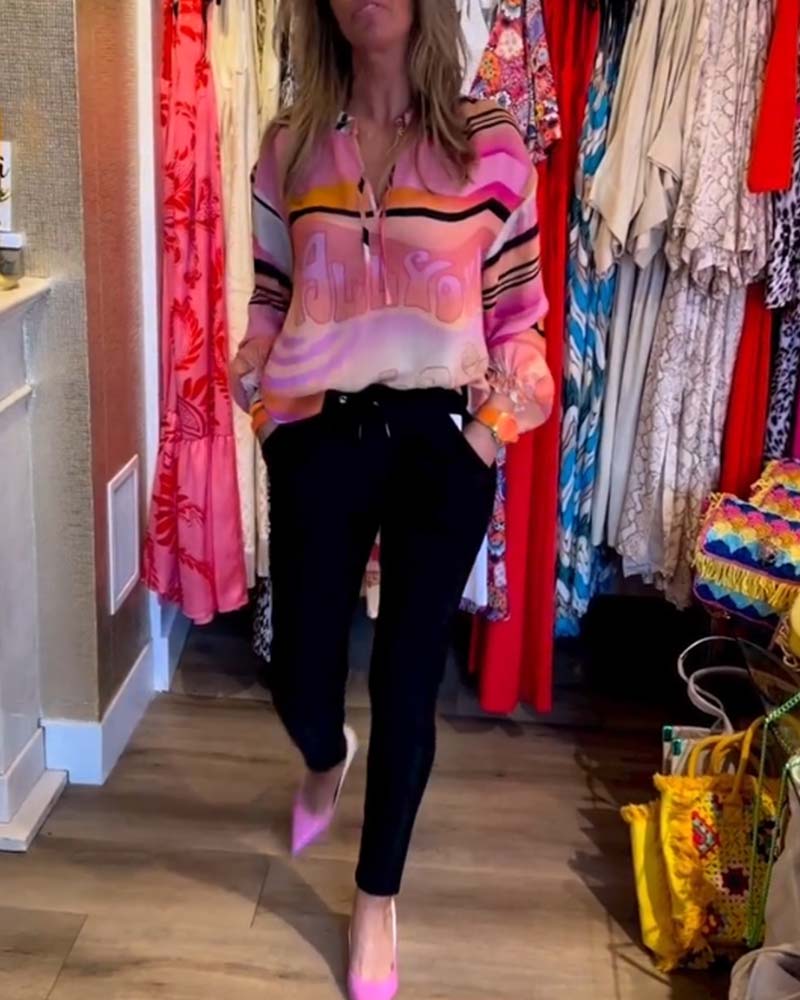 Casual top met contrasterende ophanging