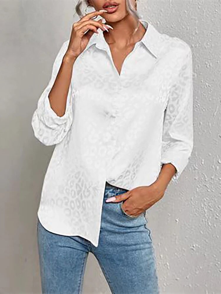 Dames casual shirt lichtgewicht blouse met luipaardprint - stijlvol voor elke dag
