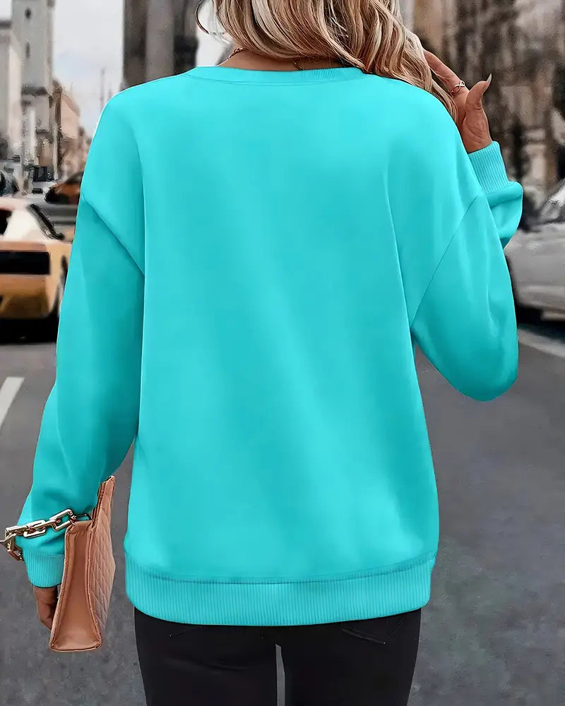 Sweatshirt Lange Mouwen Casual Bedrukt