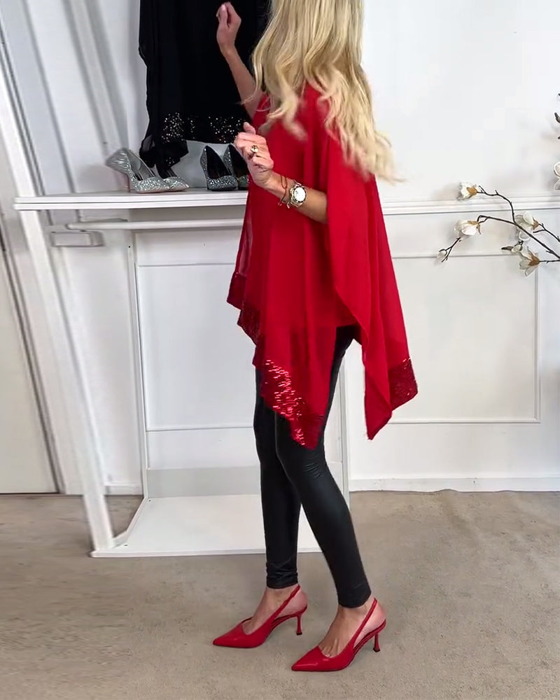 Vleermuismouw Cape Patchwork Blouses