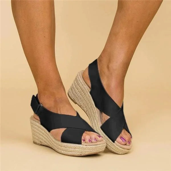 Dames wedge sandalen - stijlvolle espadrille design voor ontspannen uitjes