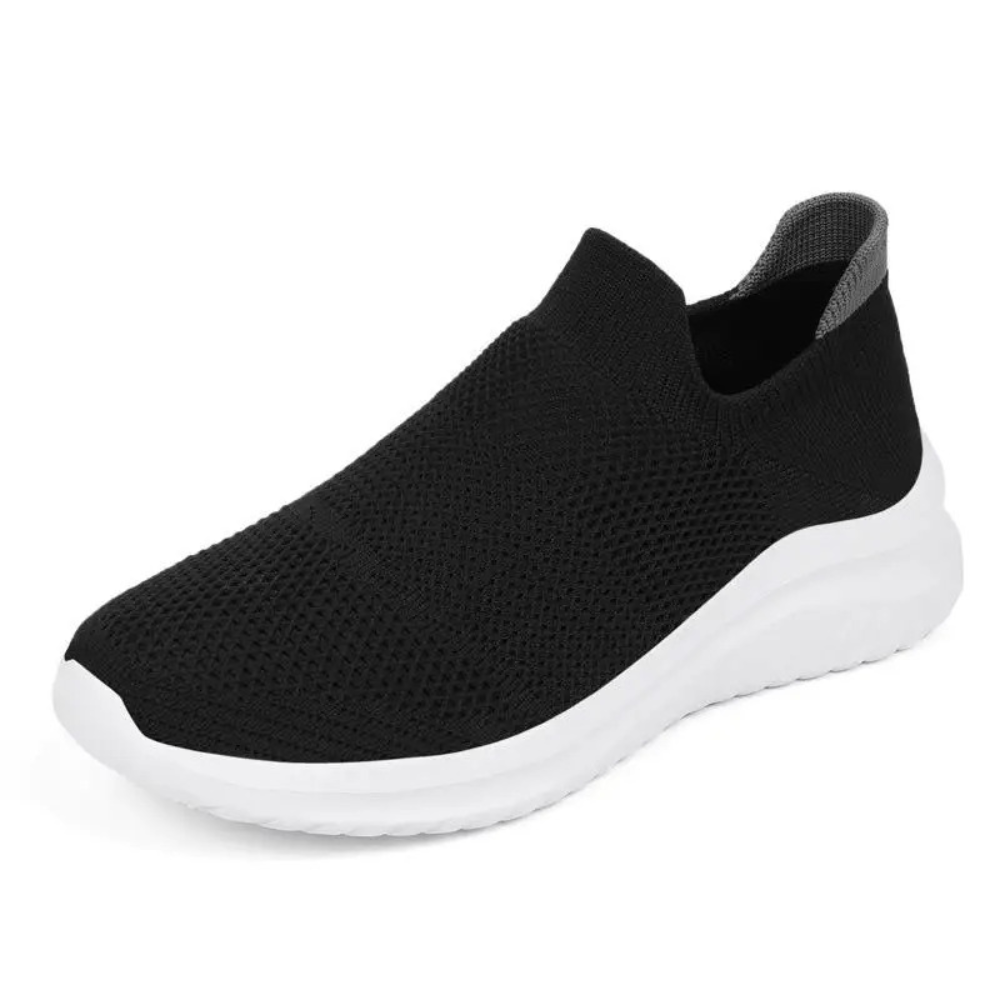 Dames slip-on trainers - ademende gebreide schoenen